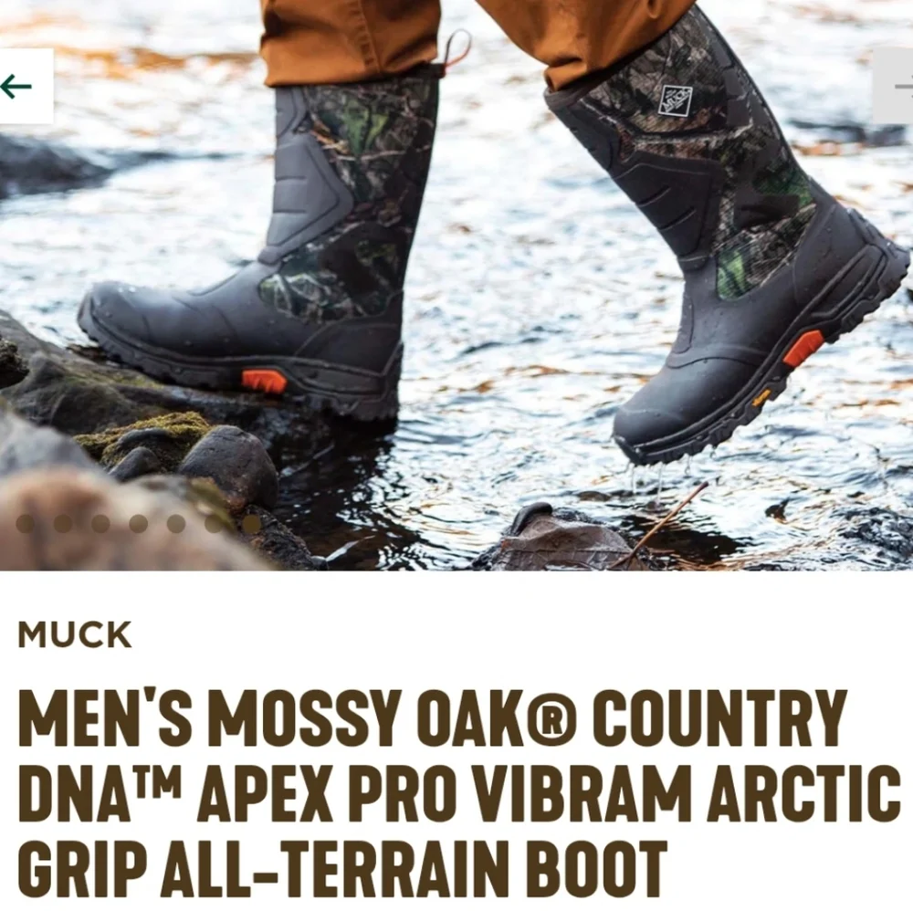 Muck Men's Artic Mossy Oak Camouflage Rain & Snow Boots Size 12 NEW IN THE BOX - Picture 3 of 5